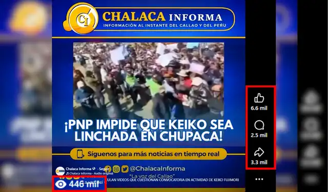 Uno de los posts con más alcance. Foto: Facebook