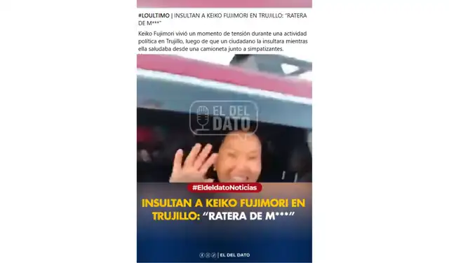 Clip del que se extrajo el audio “¡Ratera, ratera!”. Foto: Facebook