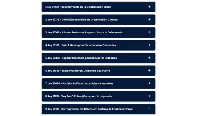 Fuente: Captura de pantalla de la página web de Harvey Colchado