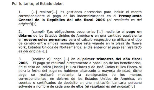Indemnización establecida en favor de la víctima fallecida. Fuente: Corte Interamericana de Derechos Humanos Indemnización establecida en favor de la víctima fallecida. Fuente: Corte Interamericana de Derechos Humanos