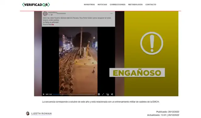 Verificación de La República. Foto: Verificador de la República