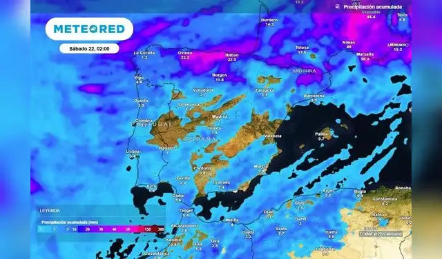 El paso de la dana, que será reabsorbida por una vaguada sobre la vertical peninsular este jueves, dejará chubascos y tormentas de carácter muy irregular en España. Foto: Meteored