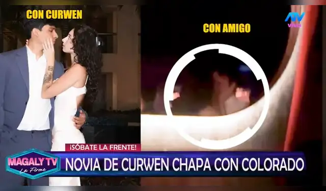 'Magaly TV; la firme' presentó ampay de la novia de Curwen. Foto: ATV. 