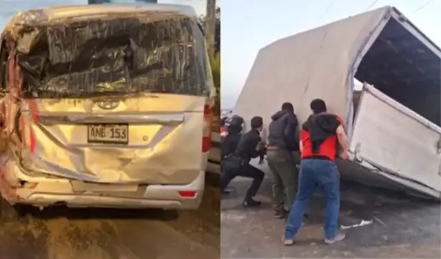 La congestión vehicular en la vía aumentó debido a que solo un carril quedó habilitado. La congestión vehicular en la vía aumentó debido a que solo un carril quedó habilitado.