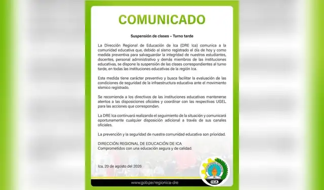 Comunicado de clases en ICA