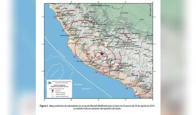 El reciente terremoto en Ayacucho llegó a sentirse en Ica, el norte de Arequipa, Abancay y Lima. Foto: IGP