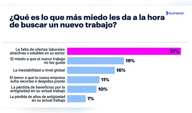 El principal motivo es la posibilidad de no encontrar una oferta atractiva y estable dentro de su sector.