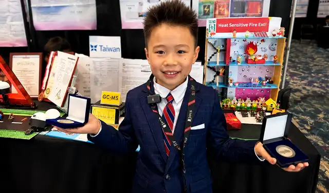 Hsu obtuvo medalla de oro en el evento que demuestra el talento emergente en innovación tecnológica. Foto: CDN