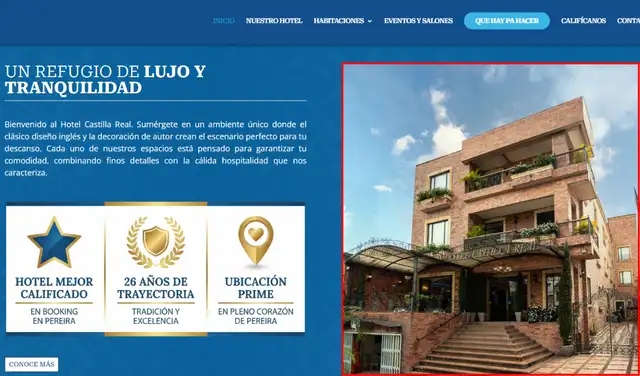 Información de la web del Hotel Castilla Real (2). Foto: Hotel Castilla Real
