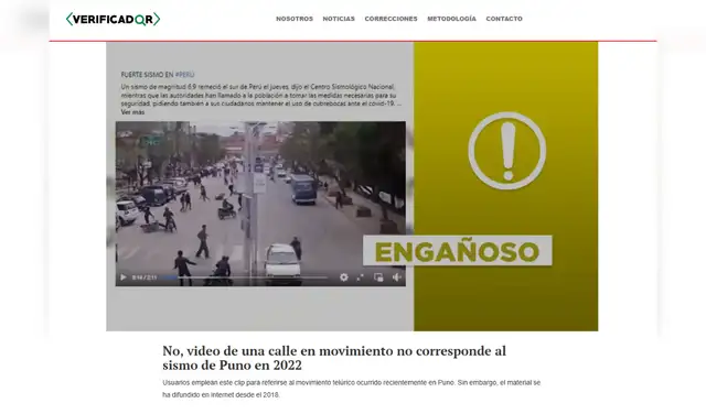 Nota del Verificador de La República. Foto: La República