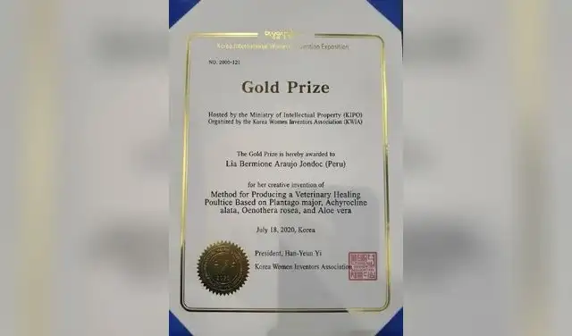 La medalla de oro en Corea reconoce su uso veterinario de la sábila. Foto: Agencia Andina