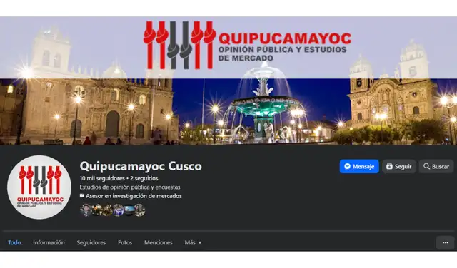 Captura de pantalla de la página de facebook de Quipucamayoc