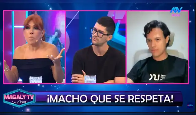 Alonso Grimaldo y su amigo influencer estuvieron en el programa de Magaly Medina. Foto: ATV. Alonso Grimaldo y su amigo influencer estuvieron en el programa de Magaly Medina. Foto: ATV.