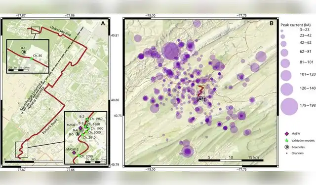 Mapas del área de estudio. Foto: Science Advances