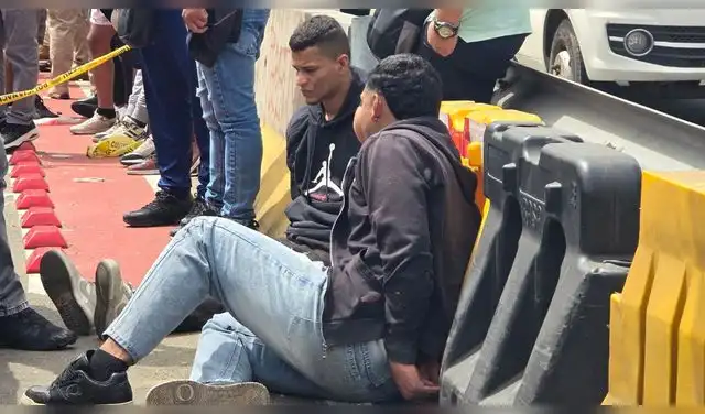 Los detenidos de nacionalidad extranjera tras el operativo policial. Los detenidos de nacionalidad extranjera tras el operativo policial.