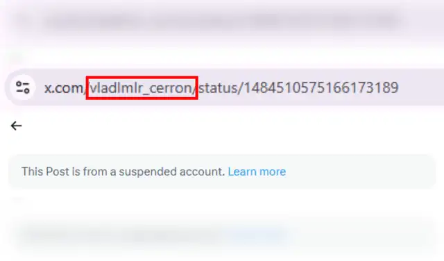 La cuenta de X ya fue suspendida. Foto: X