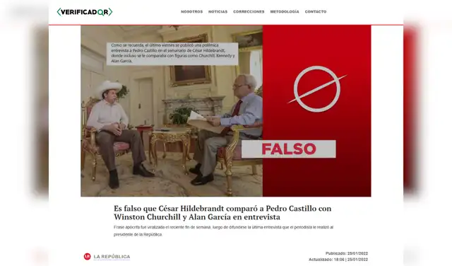 Verificación de La República. Foto: Verificador de la República