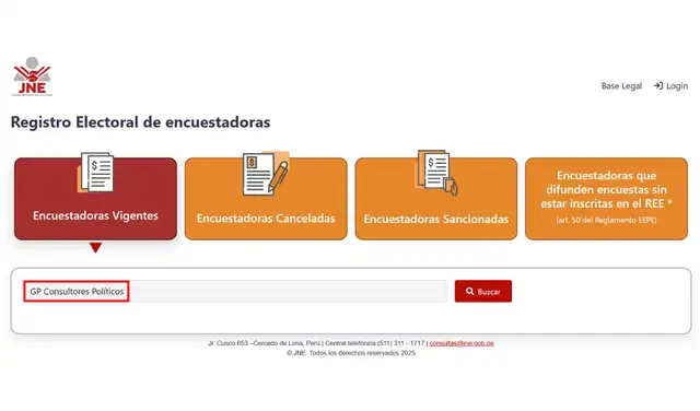 Entidad no figura en el Registro Electoral de Encuestadoras. Foto: JNE