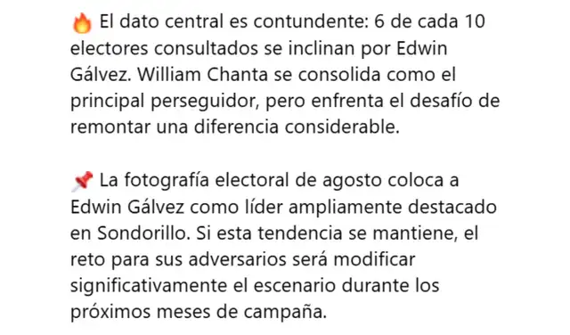 Comentarios parcializados en la descripción del post. Foto: Facebook