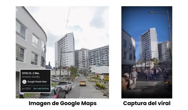Comparación #2. Foto: Google Maps / Facebook. Composición: LR