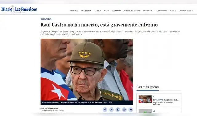 El Diario Las Américas emitió la exclusiva del grave estado de salud de Raúl Castro. Foto: Diario Las Américas