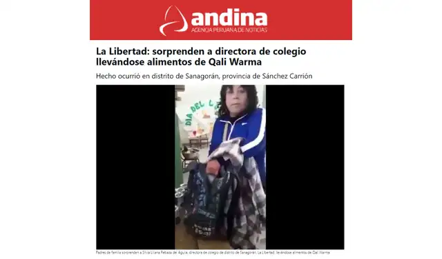 Nota de Andina sobre el hecho. Foto: Andina