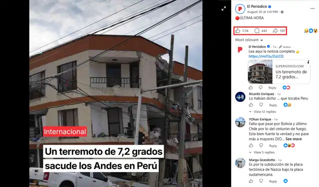 Uno de los posts con más alcance en redes sociales. Foto: Facebook