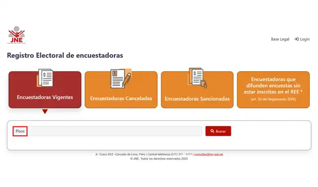 Entidad no figura en el Registro Electoral de Encuestadoras del JNE. Foto: JNE