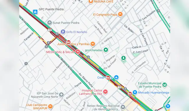Congestión a la altura del mercado Huamantanga en Puente Piedra Congestión a la altura del mercado Huamantanga en Puente Piedra