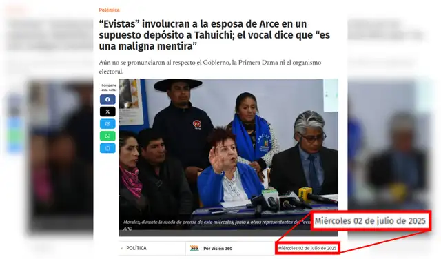 Nota de Visión 360 sobre la conferencia de prensa realizada el año pasado. Foto: Visión 360