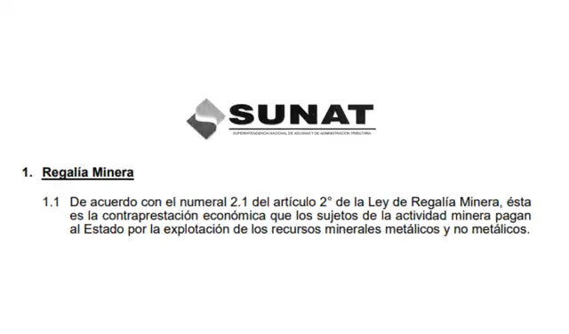 Informe de Minería. Foto: Sunat