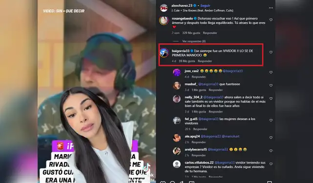 Comentario de Sergio Baigorria contra Mario Hart. Foto: Instagram.  