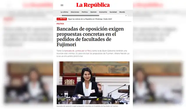 Nota de La República (1/2). Foto: La República Nota de La República (1/2). Foto: La República