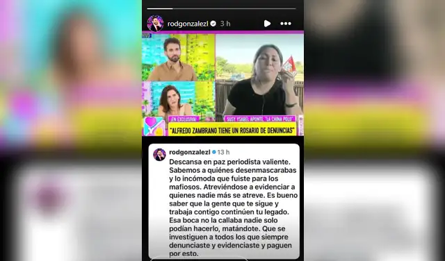 La periodista Susy Aponte, 'China Polo', fue asesinada el sábado 19 de septiembre en plena campaña política La periodista Susy Aponte, 'China Polo', fue asesinada el sábado 19 de septiembre en plena campaña política
