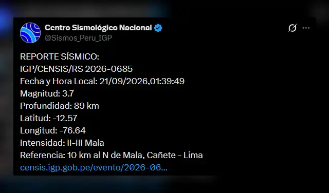 Sismo en Lima. Foto: IGP