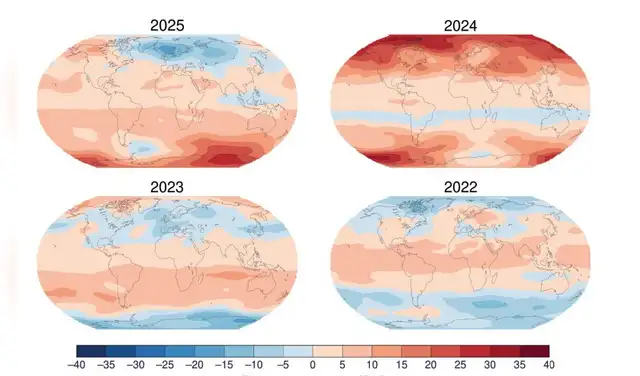 A mediados de septiembre de 2025, ondas atmosféricas a gran escala generaron un aumento de temperatura en la estratosfera antártica. Foto: OMM