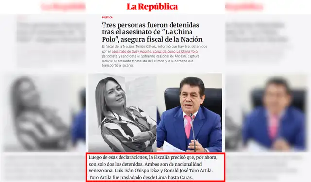 Nota de La República. Foto: La República Nota de La República. Foto: La República