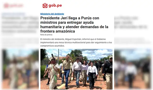 Nota del Ministerio de Ambiente. Foto: Ministerio de Ambiente