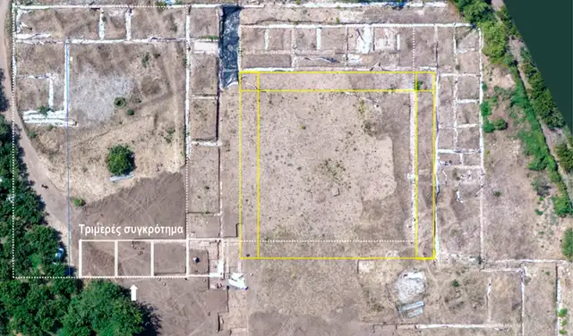 Imagen aérea que muestra más de la escuela donde Aristóteles enseñó a Alejandro. Foto: Ministerio de Cultura de Grecia Imagen aérea que muestra más de la escuela donde Aristóteles enseñó a Alejandro. Foto: Ministerio de Cultura de Grecia