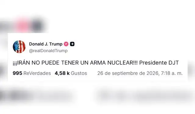 Pronunciamiento de Donald Trump horas después de revelación de WSJ sobre Irán. Foto: @realDonaldTrump/Truth Social