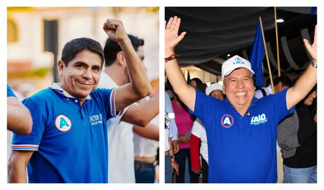 Aspirantes. Izquierda, Walter Soto, y a la derecha “Lalo Villa”, Ladislao Cruz Villachica, ambos de Alianza para el Progreso. Foto: difusión  