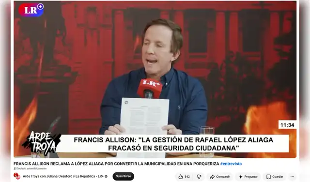 Entrevista a Francis Allison. Foto: YouTube Entrevista a Francis Allison. Foto: YouTube