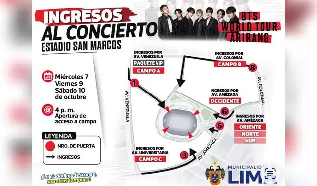 BTS se presentará en Perú los días 7, 9 y 10 de octubre de 2026. Foto: Difusión.