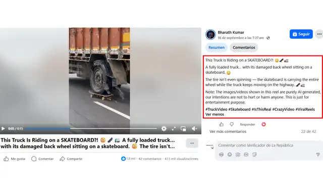 Video original no menciona a Perú e incluye que fue generado con IA. Video original no menciona a Perú e incluye que fue generado con IA.