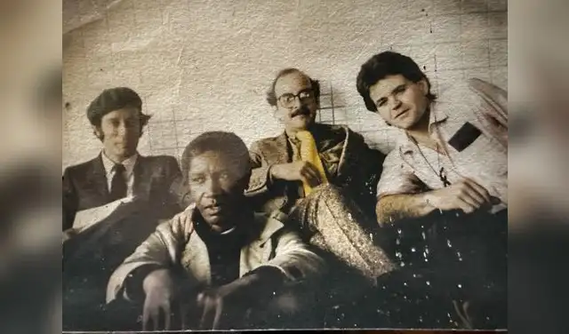 1984. Perujazz: Manongo Mujica, Julio ´Chocolate´ Algendones, Enrique Luna y Jean Pierre Magnet. En 1986, Perujazz empezó su proyección internacional. Foto: Difusión.