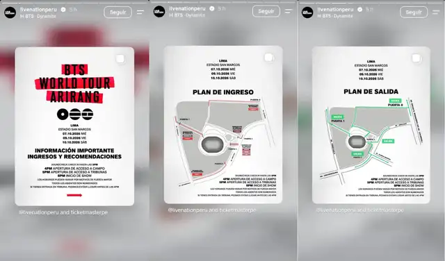 Historias de Live Nation. Foto: Instagram Historias de Live Nation. Foto: Instagram