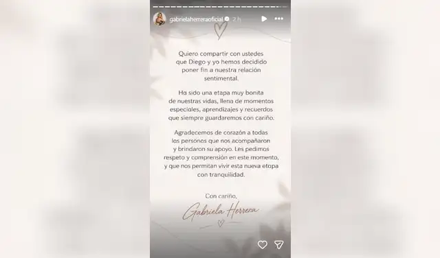 Diego Chávarri y Gabriela Herrera había oficializado su romance a inicios de agosto: captura Instagram