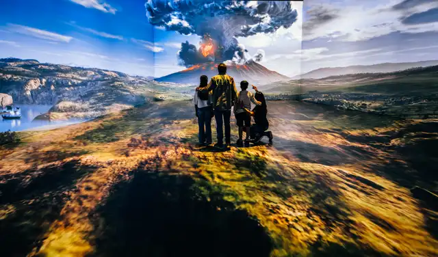 Al entrar en la sala central, los visitantes son recibidos con una proyección panorámica. Foto: Beaulieu Lausanne Al entrar en la sala central, los visitantes son recibidos con una proyección panorámica. Foto: Beaulieu Lausanne