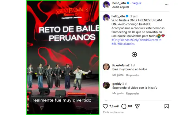 Kito vía redes sociales. Foto: Kito (Instagram)