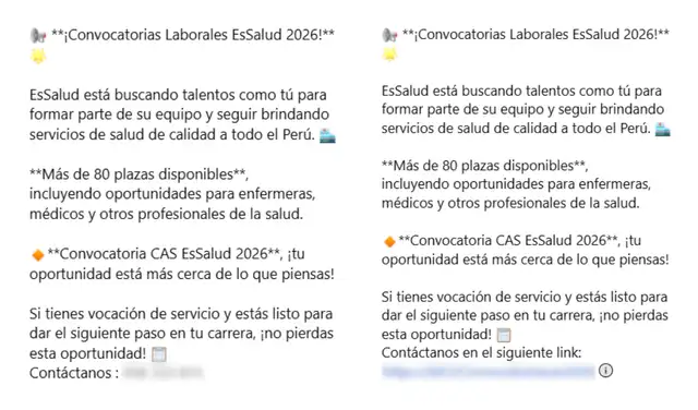 Descripciones atribuidas a los posts. Foto: Facebook Descripciones atribuidas a los posts. Foto: Facebook